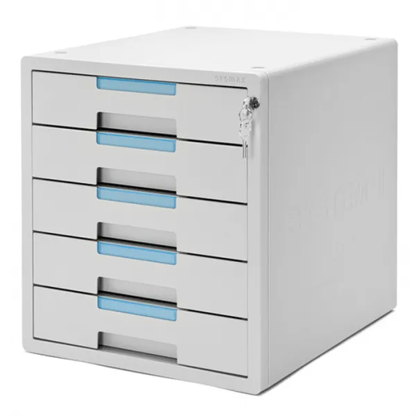 시스템 2 키 서류함 그레이 5단