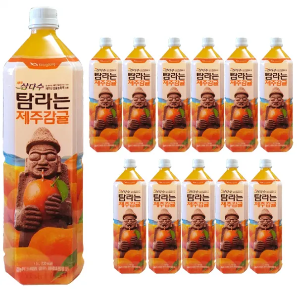 제주삼다수 탐라는 제주감귤 주스, 1.5L, 12개입