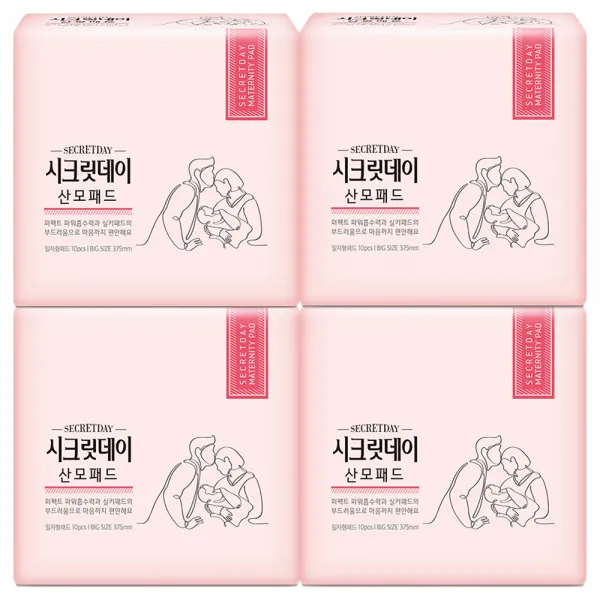 시크릿데이 여성용 NEW 산모패드, 10매, 4팩