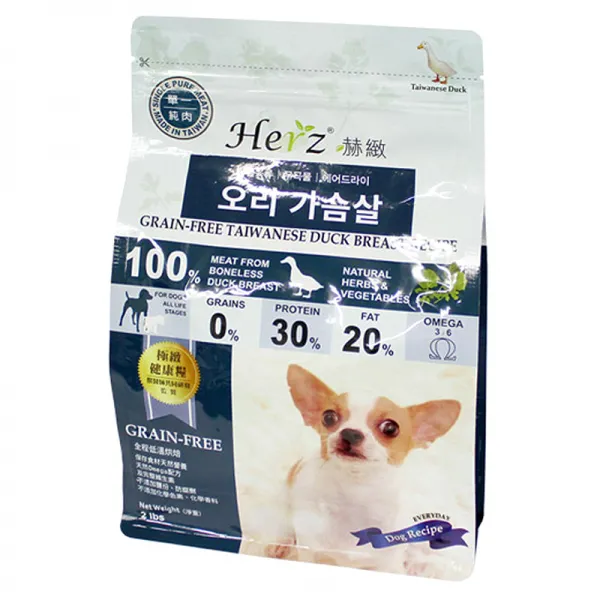 허즈 레시피 강아지 알러지 눈물사료 오리가슴살맛, 908g, 1개