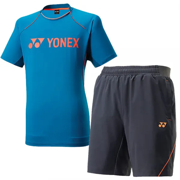 요넥스 남성용 스포츠 티셔츠 61ts032mtk + 4부 반바지 61ph005mgy 상하의 세트