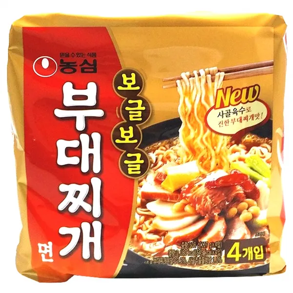 농심 보글보글 부대찌개면 멀티팩 127 G 4개