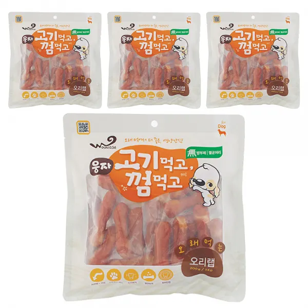 웅자 고기먹고껌먹고 오리랩 200g 14p, 오리고기 맛, 4개입