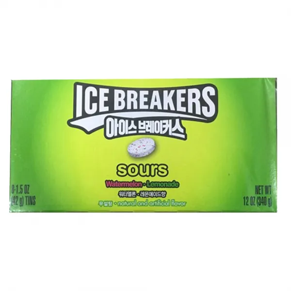롯데제과 아이스브레이커스 워터멜론 앤 레몬에이드, 42g, 8개