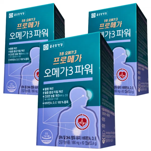 종근당건강 프로메가 오메가3 파워, 60캡슐, 3개