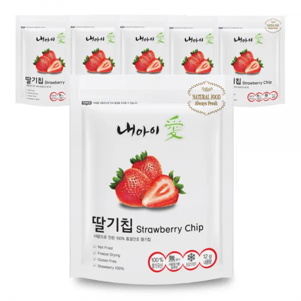 내아이애 동결건조 과일칩, 딸기, 6개