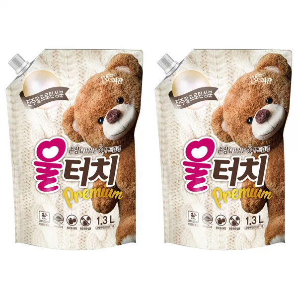 피죤 울터치 프리미엄 리필 1300ml 2개