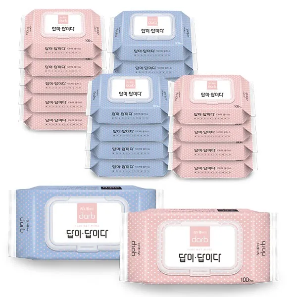 답이답이다 다용도 물티슈 캡형, 100매입, 20팩