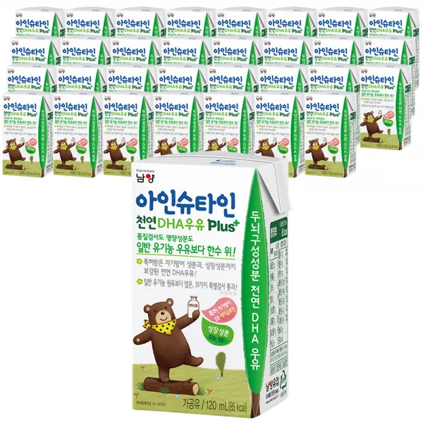 남양유업 아인슈타인 천연 DHA 우유 플러스, 120ml, 24개입