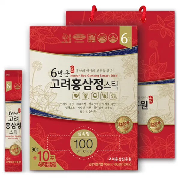 고려홍삼진흥원 6년근 고려홍삼정 스틱 타워형, 10ml, 100포