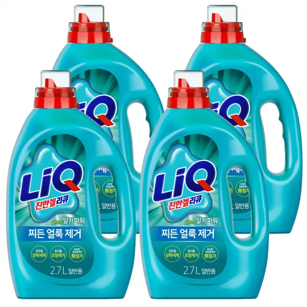 리큐 진한겔 알카파워 일반용 액상세제 본품, 2.7L, 4개입