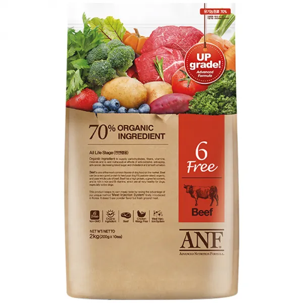 Anf 전연령 소고기 유기농 6free 애견사료 6kg 1개