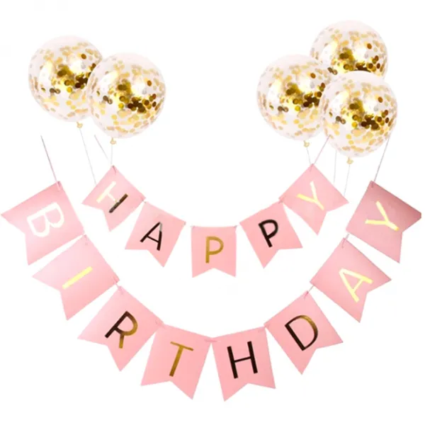 마켓감성 생일파티 가랜다 + 풍선 타입1 1세트