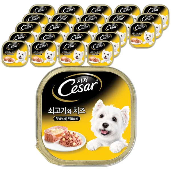 시저 반려견 주식캔 쇠고기와 치즈 쇠고기+치즈 24개입