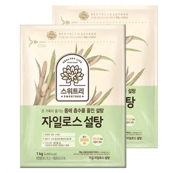 백설스위트리 자일로스 설탕, 1kg, 2개