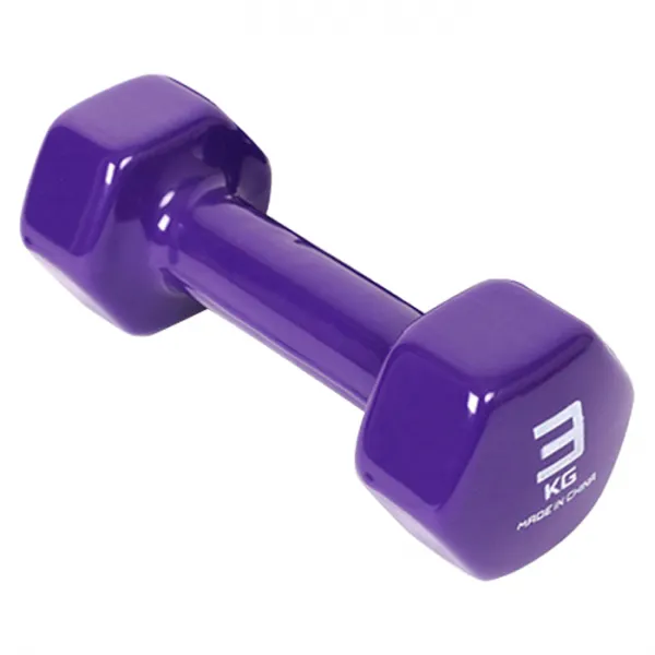 아이워너 PVC 컬러 아령, 1개, 퍼플, 3kg