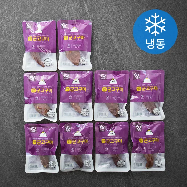 아임웰 직화로 구운 군고구마 (냉동), 80g, 10팩