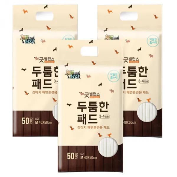 굿밸런스 강아지 두툼한 배변패드 37g 50매, 3팩