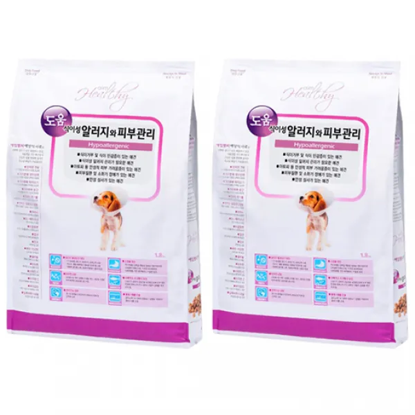 에임헬씨 전연령용 식이성 알러지와 피부관리 도움 애견사료, 1.8kg, 2개