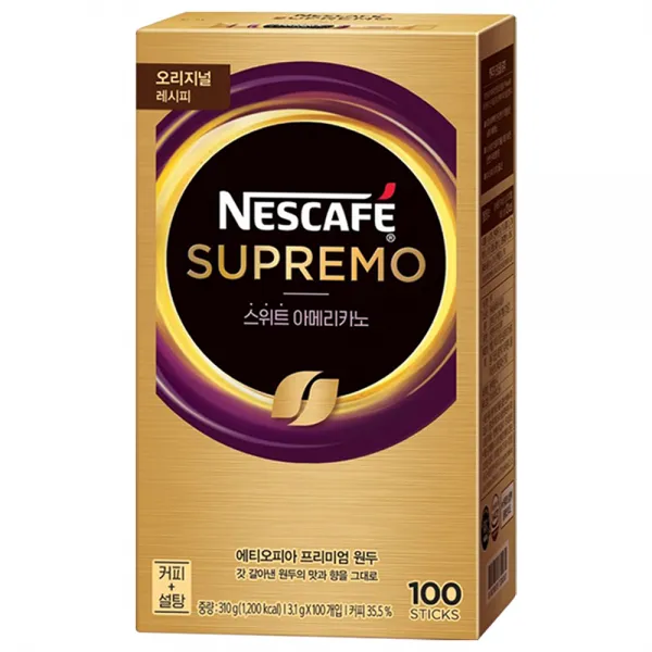 네슬레)네스카페 수프리모 스위트아메리카노, 3.1g, 100개