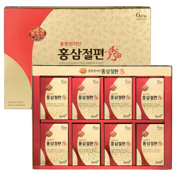 천지인 6년근 홍삼절편 수, 15g, 8개입