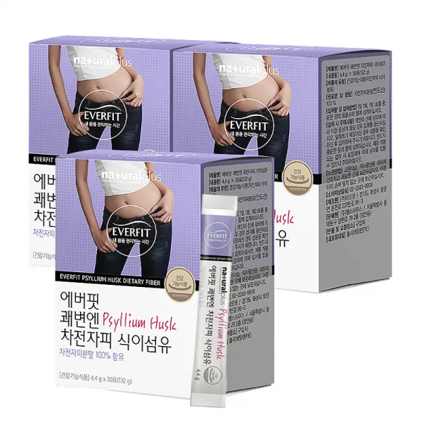 내츄럴플러스 에버핏 쾌변엔 차전자피 식이섬유 4.4g 90개입