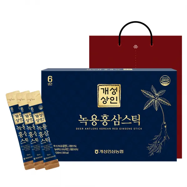 개성상인 녹용 홍삼 스틱 30개입 + 쇼핑백, 300ml, 1세트