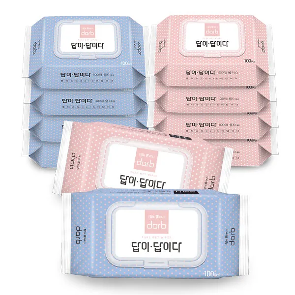 답이답이다 다용도 물티슈 캡형, 100매입, 10팩