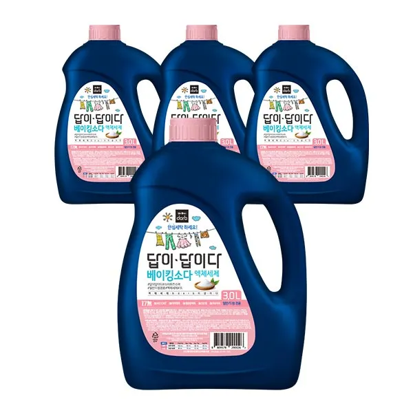 답이답이다 베이킹소다 17無 액체세제 본품, 3L, 4개