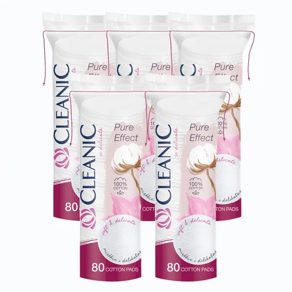 클레아닉 Pure Effect 소프트 터치 화장솜 80개입 5개