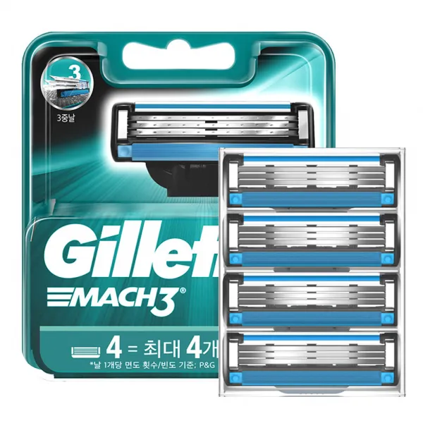 질레트 마하3 오리지날 면도날, 4개입, 1개