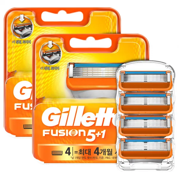 질레트 퓨전 매뉴얼 면도날 4개입 2개