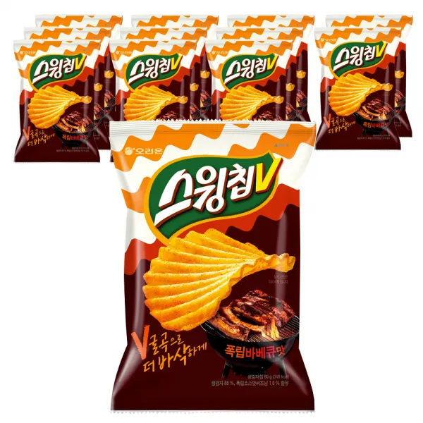 스윙칩 V 폭립바베큐맛, 60g, 12개입