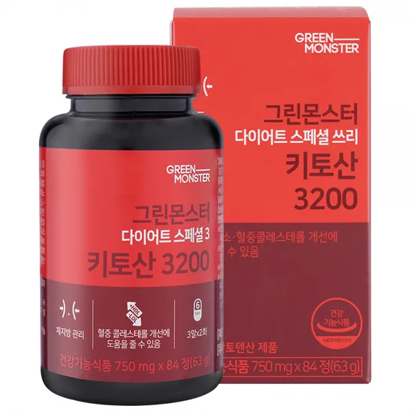 그린몬스터 다이어트 스폐셜3 키토산3200, 84정, 1개