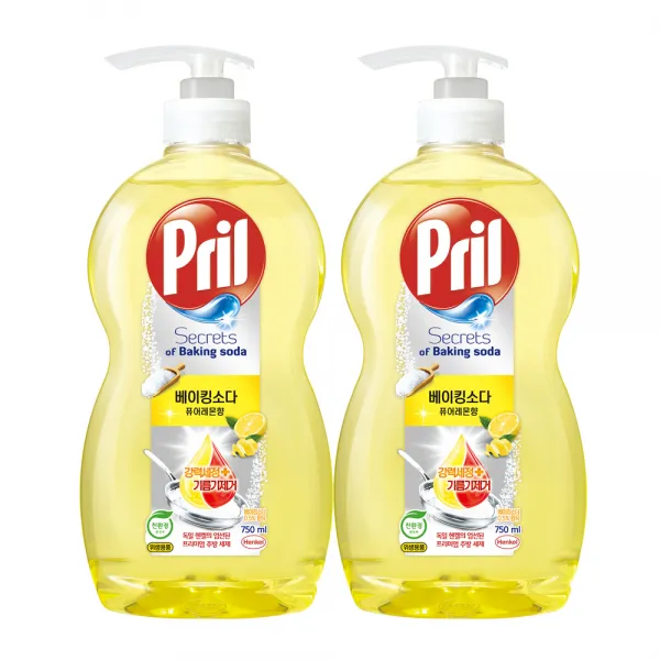 프릴 시크릿 오브 베이킹소다 퓨어레몬 주방세제, 750ml, 2개입