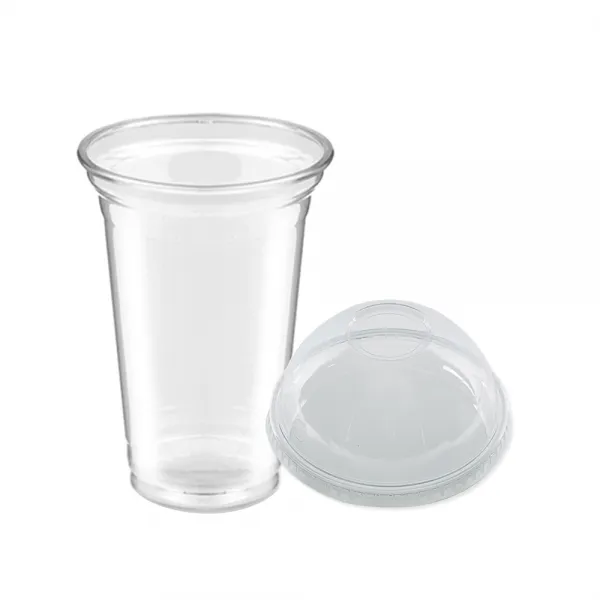 원타임팩 92파이 페트 무인쇄 아이스 컵 + 돔형 뚜껑 세트 591ml (20온스), 100개입, 1세트