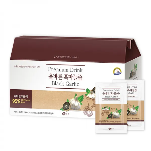 올즙 올바른 흑마늘즙 30포 2100ml 1박스