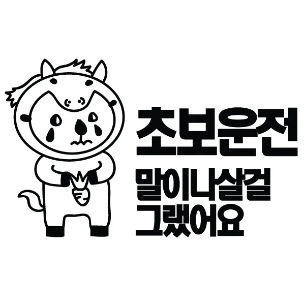 본투로드 개성넘치는 초보운전스티커, 04_A-초보운전 말이나 살걸~ - 검정, 1개