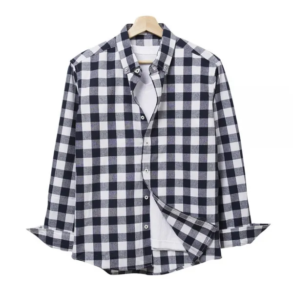 핫코드 남성용 체크 남방 빅사이즈 긴팔 셔츠 Hc721