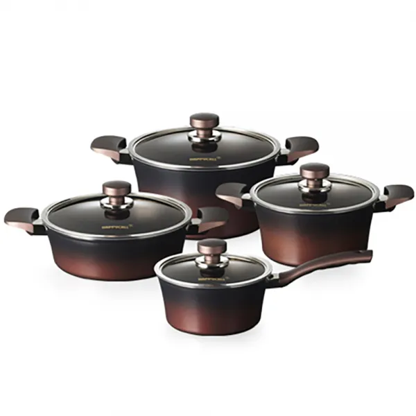 해피콜 IH 티타늄 냄비 4종 세트, 혼합 색상, 편수 냄비 18cm + 양수 20cm + 전골 24cm + 곰솥 24cm