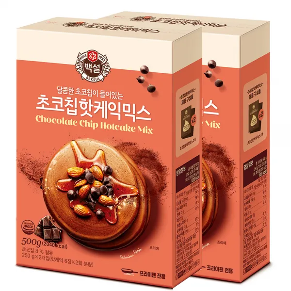 백설 초코칩 핫케익믹스, 500g, 2개
