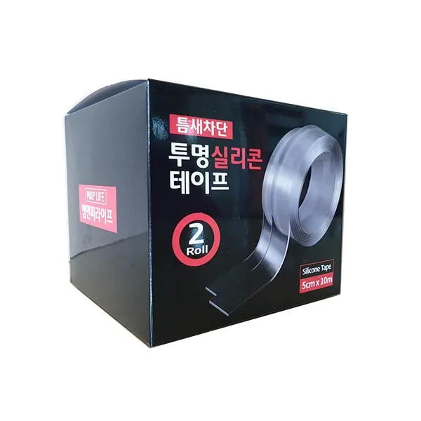엠엔피 틈새차단 투명 실리콘테이프 5cm x 10m, 단일 색상, 2개입
