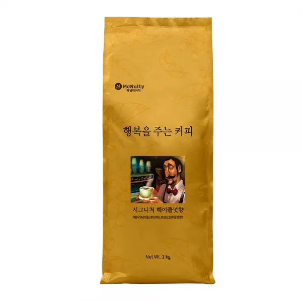 맥널티커피 행복을 주는 커피 시그니처 헤이즐넛향 분쇄 원두커피, 분쇄, 1kg, 1개