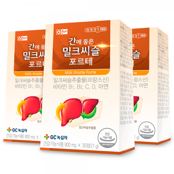 GC녹십자 온누리 간에좋은 밀크씨슬 포르테 건강기능식품, 30정, 3개