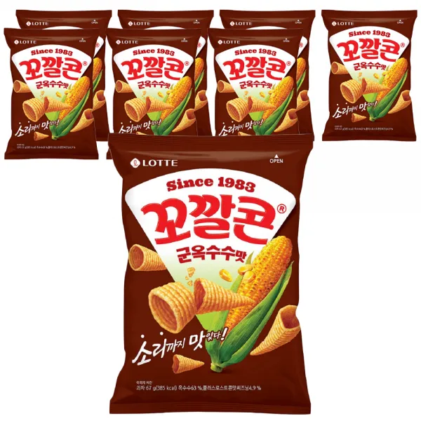 롯데제과 꼬깔콘 군옥수수맛, 67g, 8개