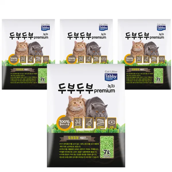 테비토퍼 프리미엄 두부두부 고양이 모래 녹차 7l 4개