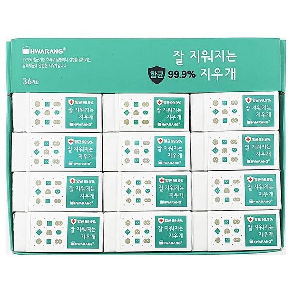 화랑 신 700 잘지워지는 지우개, 혼합 색상, 36개입