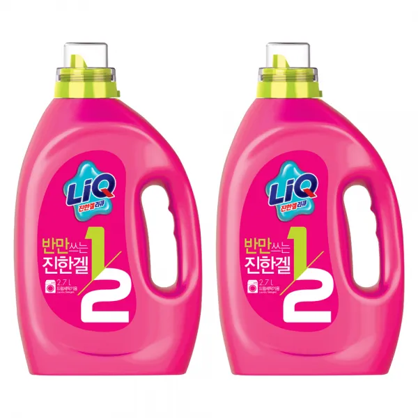 애경 반만쓰는리큐 드럼용 액상세제 본품, 2.7L, 2개