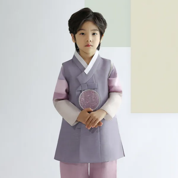 금동이아가한복 남아용 남회둥근보 아동한복세트 AM140 + 복주머니