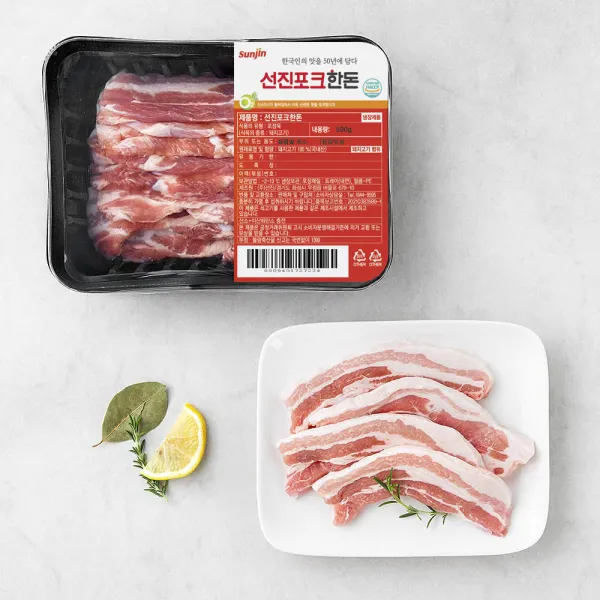 선진포크한돈 1등급이상 삼겹살 로스 (냉장), 500g, 1팩
